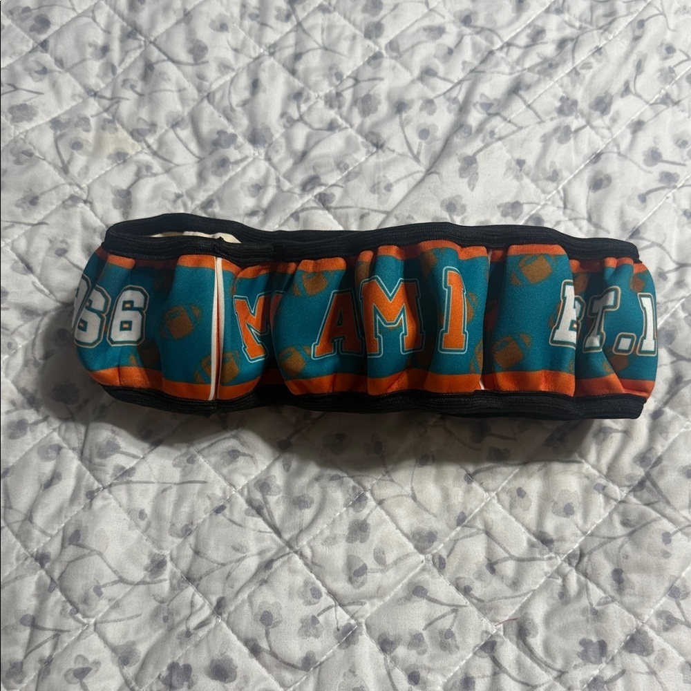 Teal and Orange Miami steering wheel cover